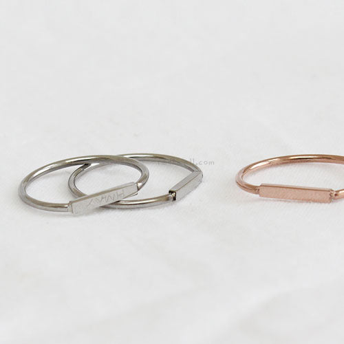[Surgical Steel] Flat Ring [2color / 1set-10ea]
