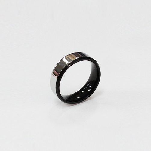 Black Silver Matte Two Tone Ring [1set-10ea]