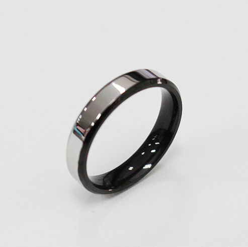 Black Silver Matte Two Tone Ring [1set-10ea]