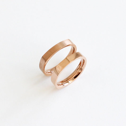 [Surgical Steel] Rose Gold Square Profile Ring [2 size / 1 set-10ea]