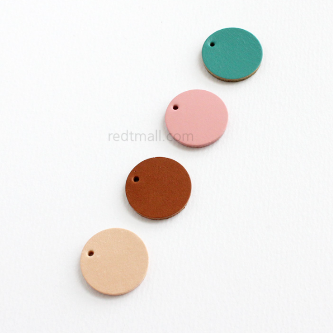 [Leather Pendant] Circle [1 set-10ea]