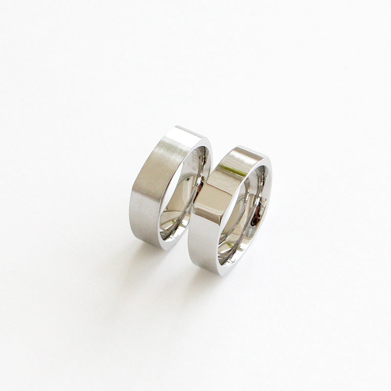 [Surgical Steel]Silver Square Profile Ring [2 size / 1 set-10ea]
