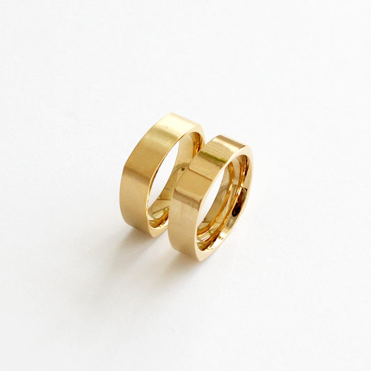[Surgical Steel] Gold Square Profile Ring [2 size / 1 set-10ea]