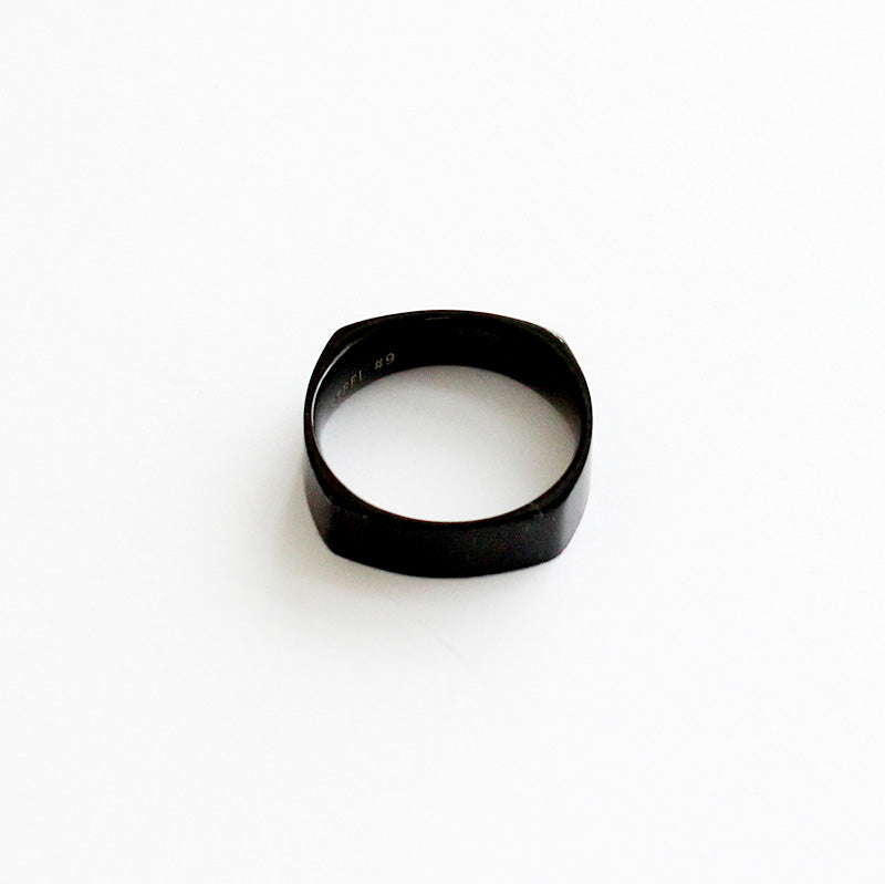 [Surgical Steel] Black Square Profile Ring [2 size / 1 set-10ea]