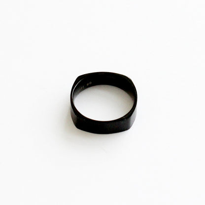 [Surgical Steel] Black Square Profile Ring [2 size / 1 set-10ea]