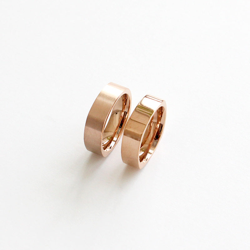 [Surgical Steel] Rose Gold Square Profile Ring [2 size / 1 set-10ea]