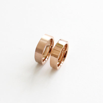 [Surgical Steel] Rose Gold Square Profile Ring [2 size / 1 set-10ea]
