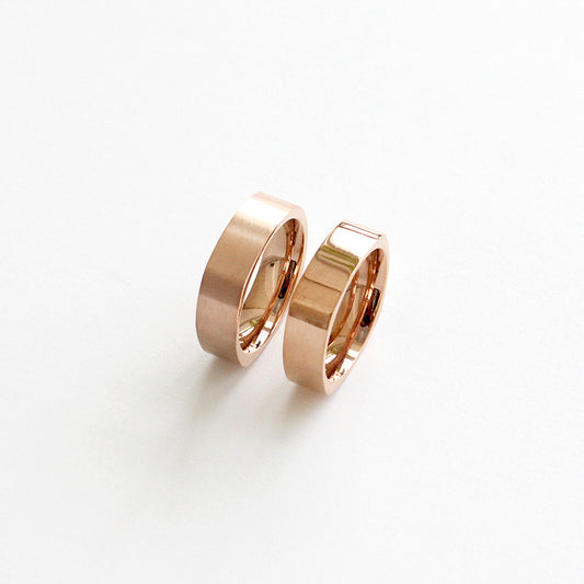[Surgical Steel] Rose Gold Square Profile Ring [2 size / 1 set-10ea]
