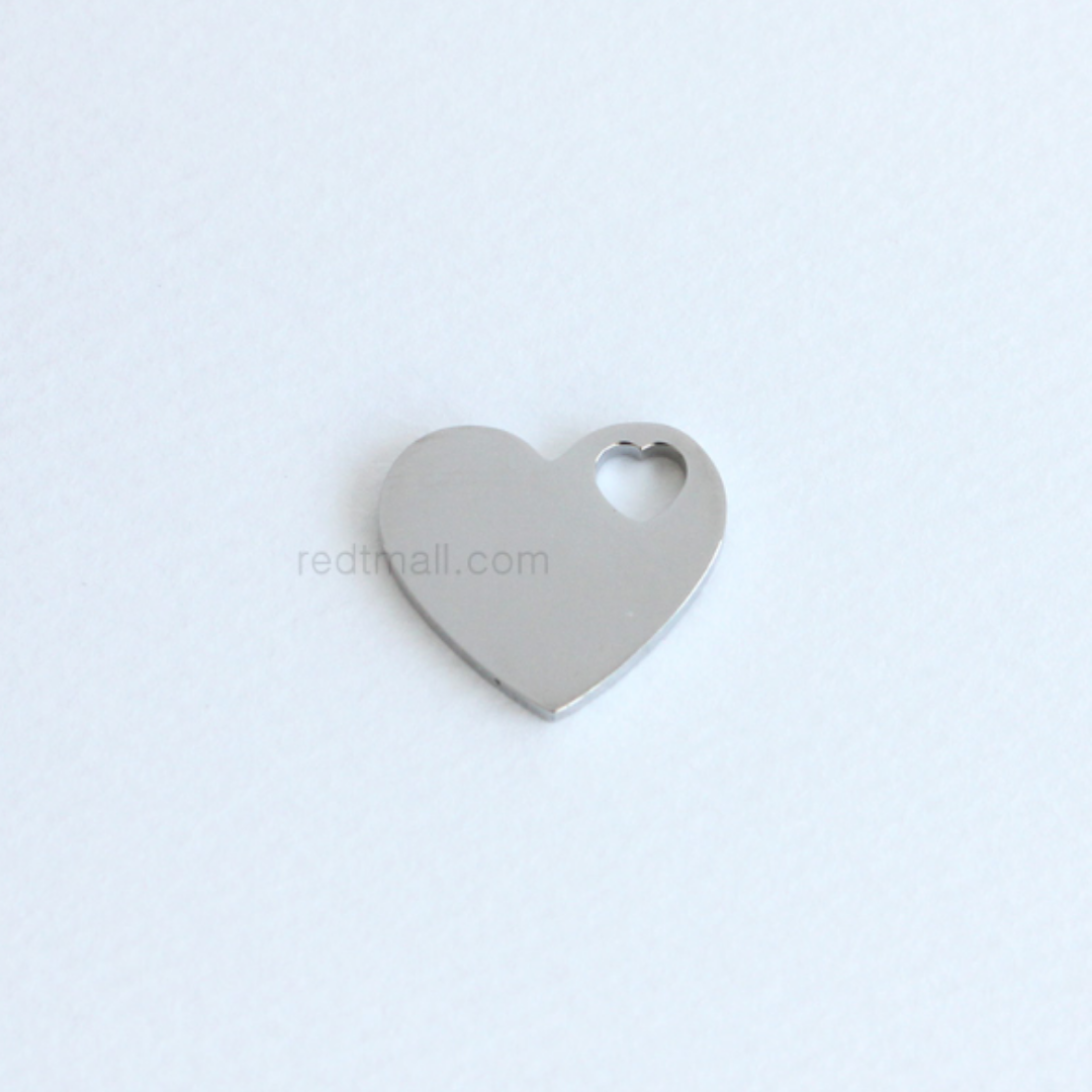 [Metal] Heart Hole Pendant [1 set-10ea]