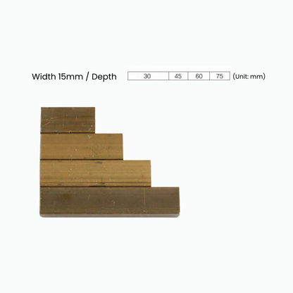 [Brass Mold] Width 15mm / Depth 30,45,60,75 / Thickness: 25 (unit:mm) (4ea)